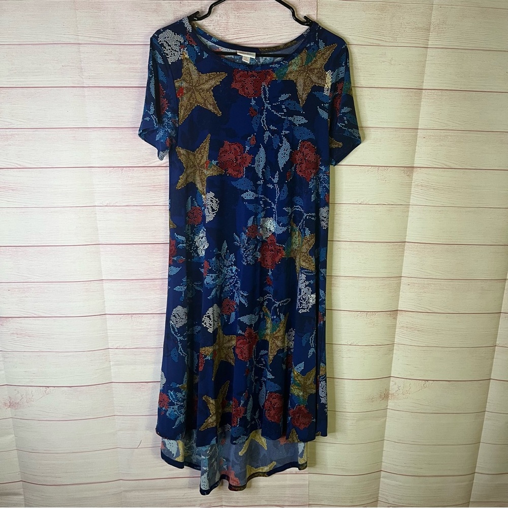Lularoe Star Fish Tropical High Lose Dress‎ Size Small